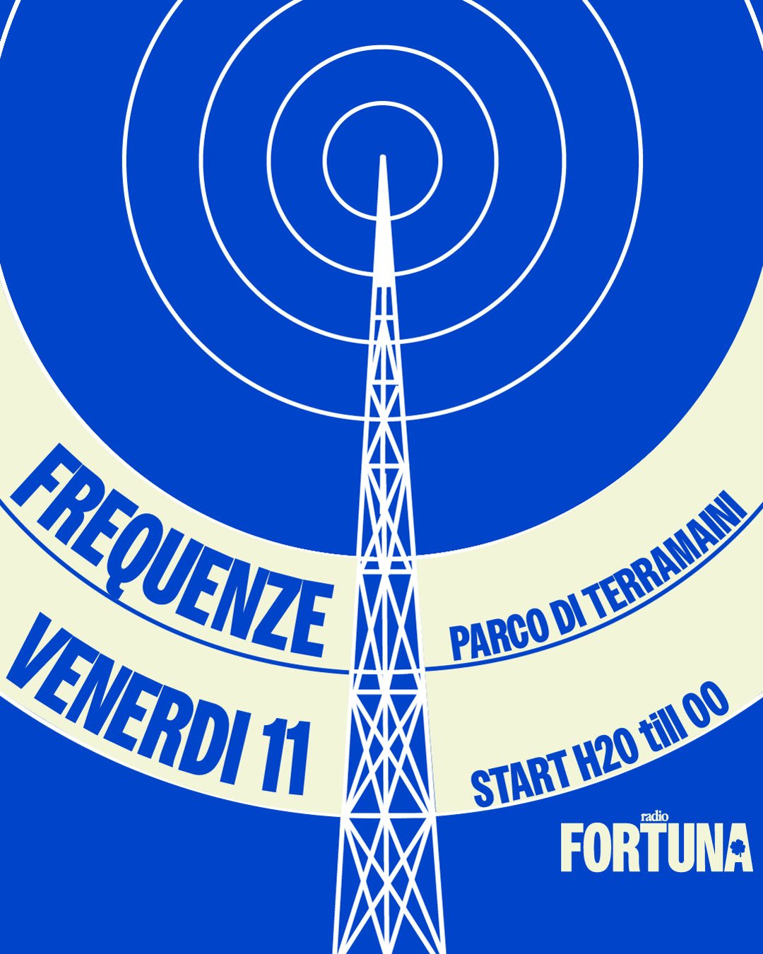 Frequenze: un traliccio radio con le onde concentriche che si allargano.